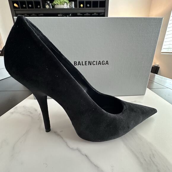 Balenciaga Women’s Knife Pump Heels 110MM in Black Size EU 38 US 8 MSRP $965 - Picture 1 of 8